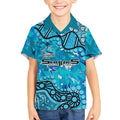 Personalized Cronulla-Sutherland Sharks Kid Hawaiian Shirt Aboriginal Pattern with Graffiti Style Design