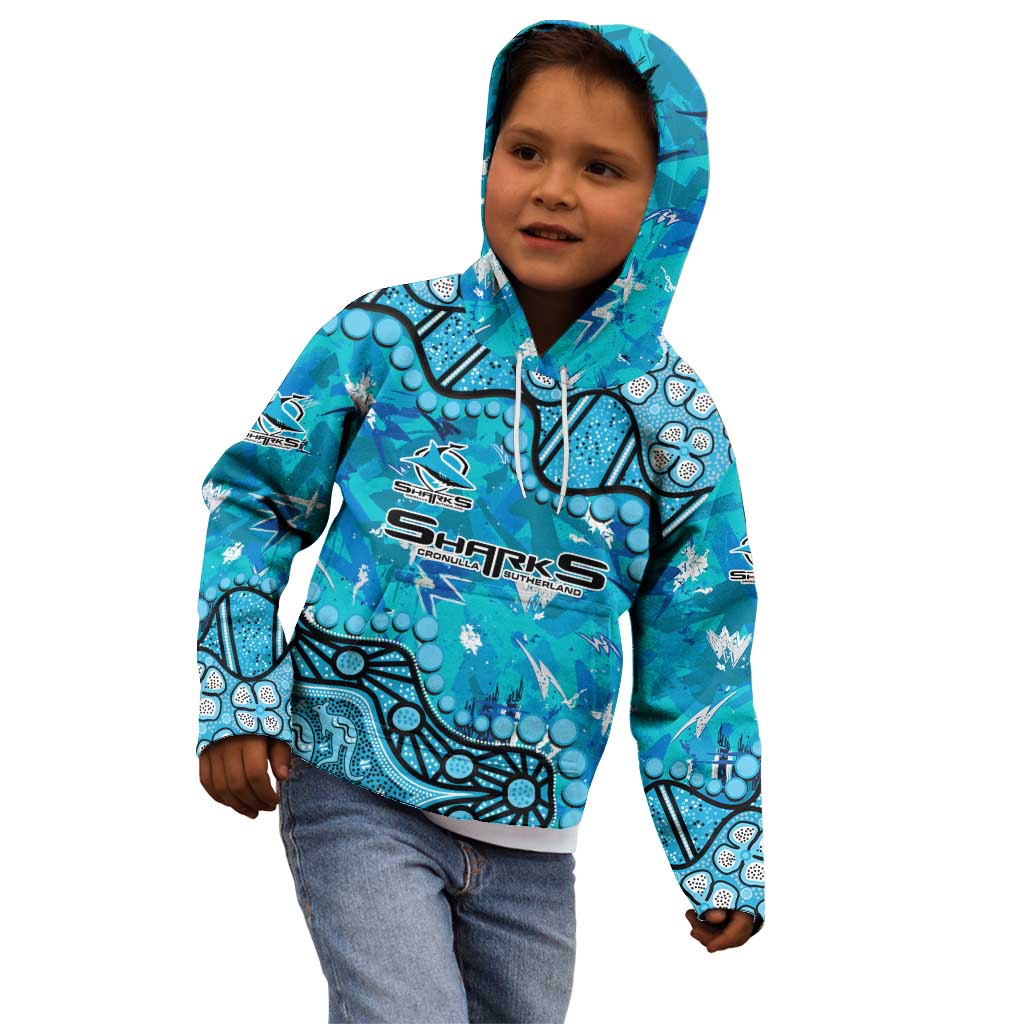 Personalized Cronulla-Sutherland Sharks Kid Hoodie Aboriginal Pattern with Graffiti Style Design