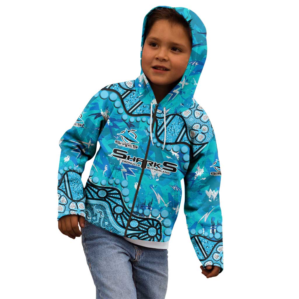 Personalized Cronulla-Sutherland Sharks Kid Hoodie Aboriginal Pattern with Graffiti Style Design