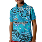 Personalized Cronulla-Sutherland Sharks Kid Polo Shirt Aboriginal Pattern with Graffiti Style Design