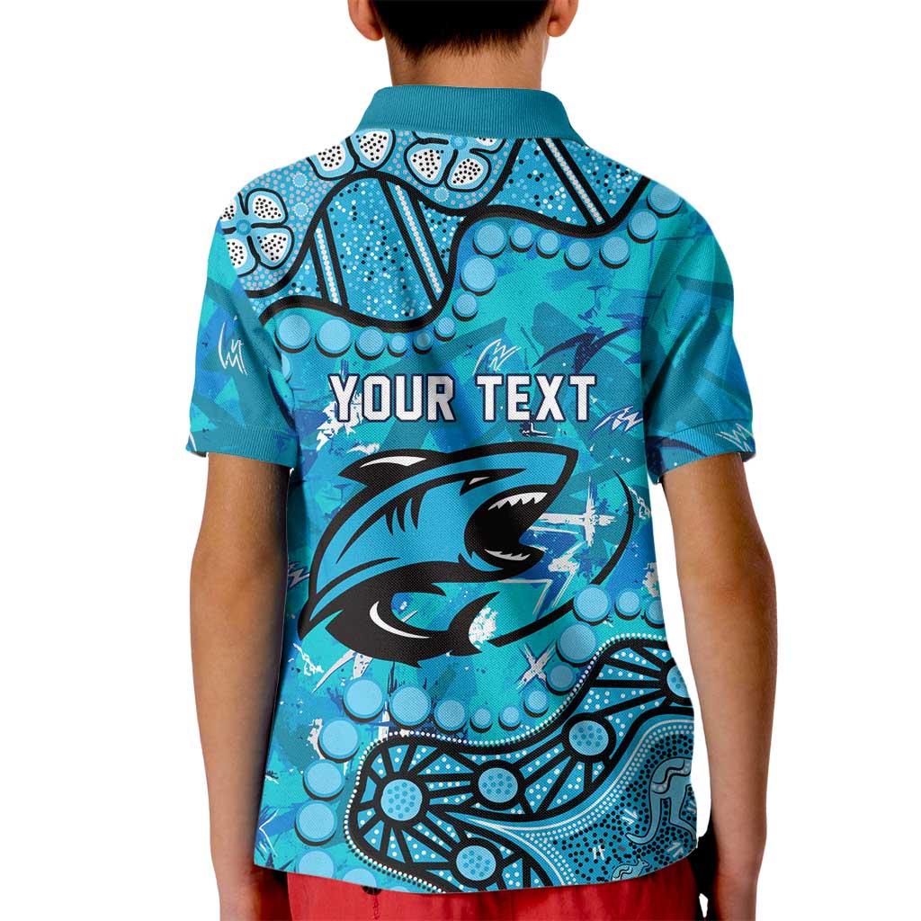 Personalized Cronulla-Sutherland Sharks Kid Polo Shirt Aboriginal Pattern with Graffiti Style Design