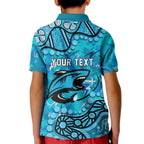 Personalized Cronulla-Sutherland Sharks Kid Polo Shirt Aboriginal Pattern with Graffiti Style Design