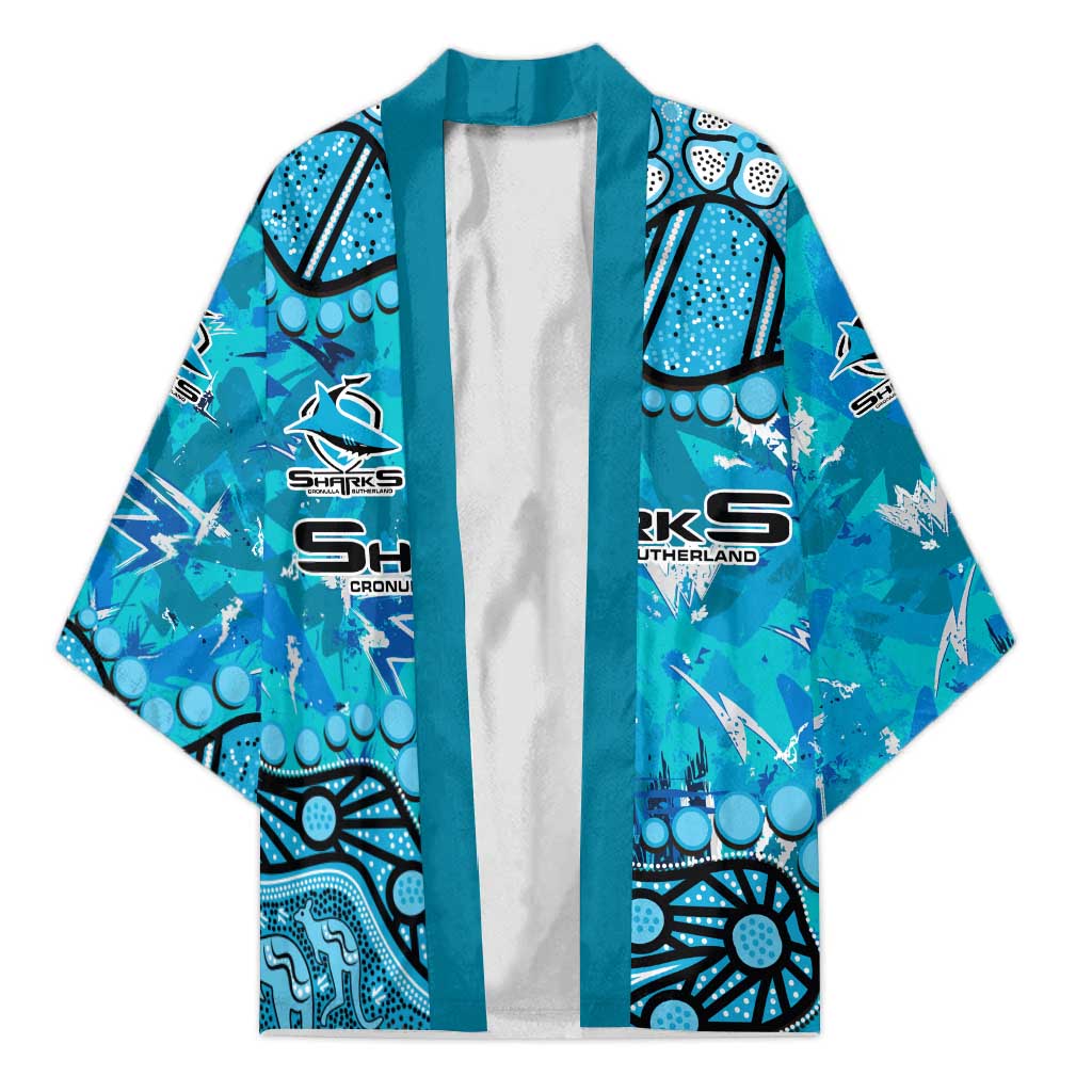 Personalized Cronulla-Sutherland Sharks Kimono Aboriginal Pattern with Graffiti Style Design