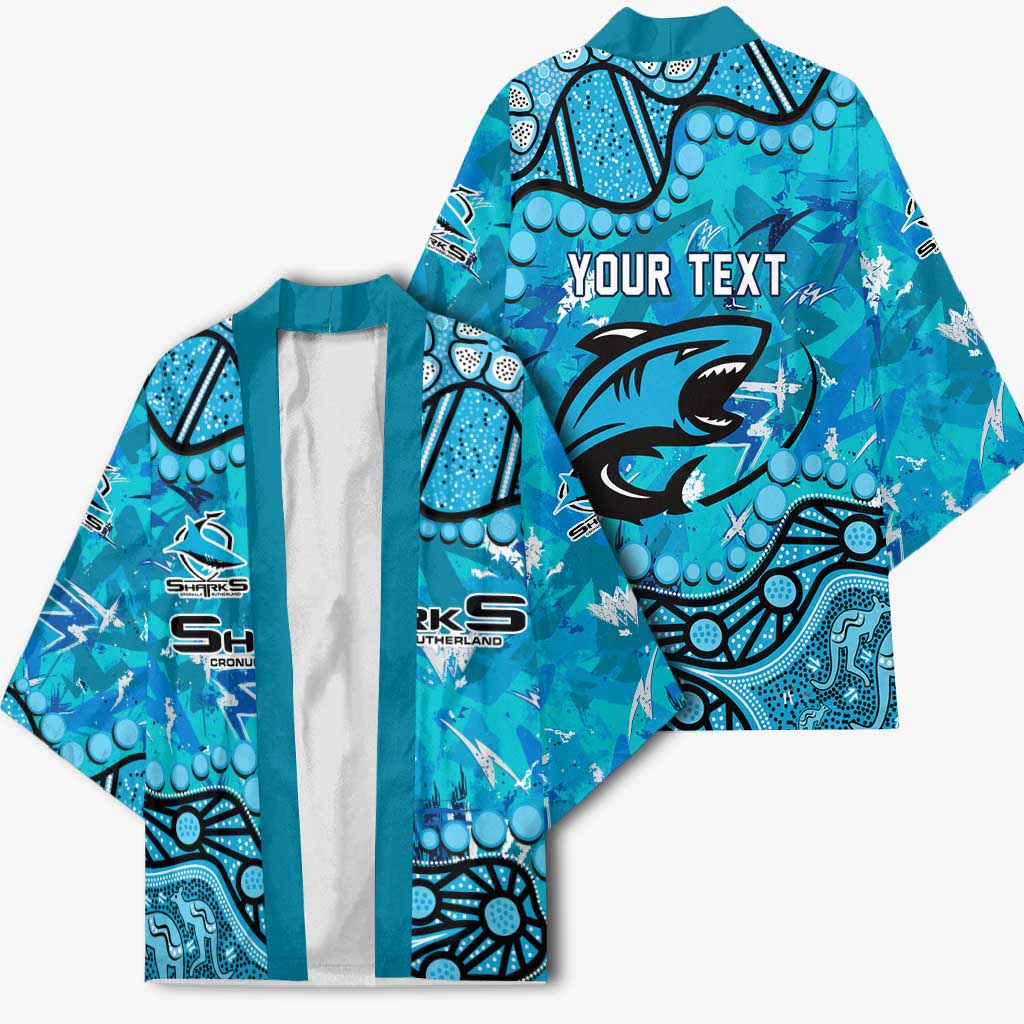 Personalized Cronulla-Sutherland Sharks Kimono Aboriginal Pattern with Graffiti Style Design
