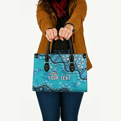 Personalized Cronulla-Sutherland Sharks Leather Bag Aboriginal Pattern with Graffiti Style Design