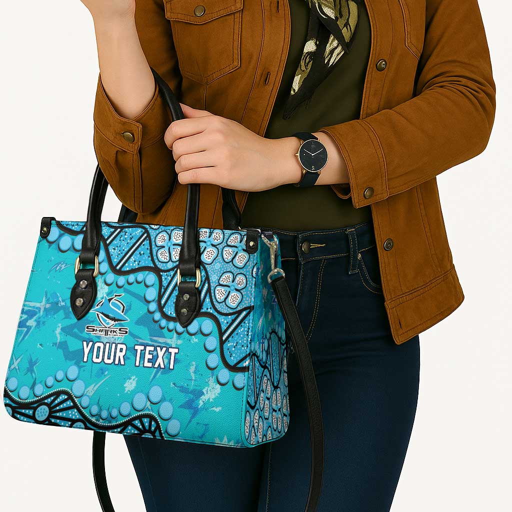 Personalized Cronulla-Sutherland Sharks Leather Bag Aboriginal Pattern with Graffiti Style Design