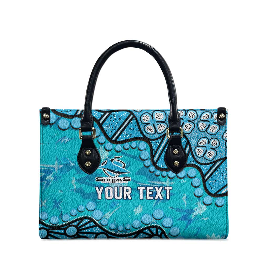 Personalized Cronulla-Sutherland Sharks Leather Bag Aboriginal Pattern with Graffiti Style Design