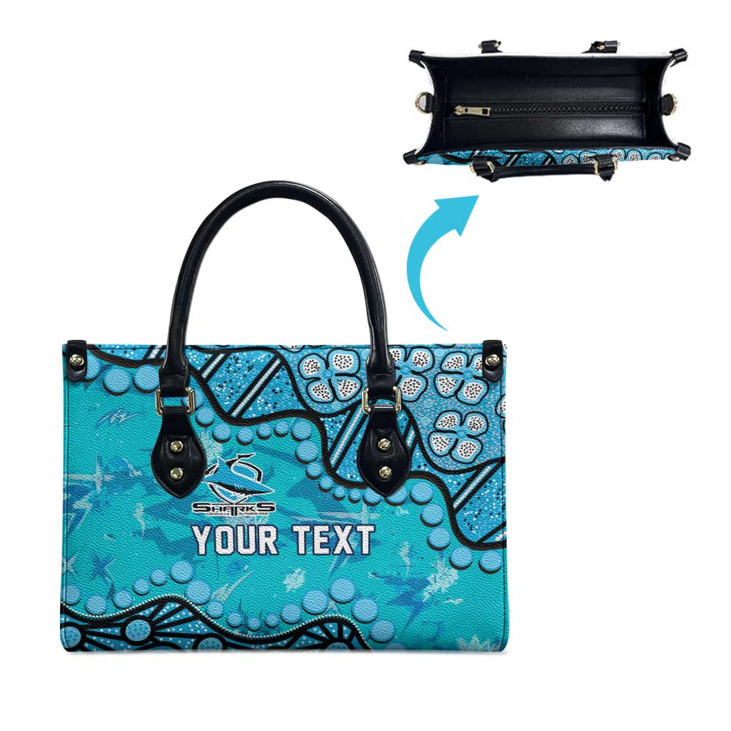 Personalized Cronulla-Sutherland Sharks Leather Bag Aboriginal Pattern with Graffiti Style Design