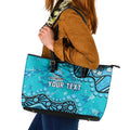 Personalized Cronulla-Sutherland Sharks Leather Tote Bag Aboriginal Pattern with Graffiti Style Design