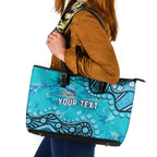 Personalized Cronulla-Sutherland Sharks Leather Tote Bag Aboriginal Pattern with Graffiti Style Design