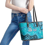 Personalized Cronulla-Sutherland Sharks Leather Tote Bag Aboriginal Pattern with Graffiti Style Design