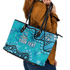 Personalized Cronulla-Sutherland Sharks Leather Tote Bag Aboriginal Pattern with Graffiti Style Design