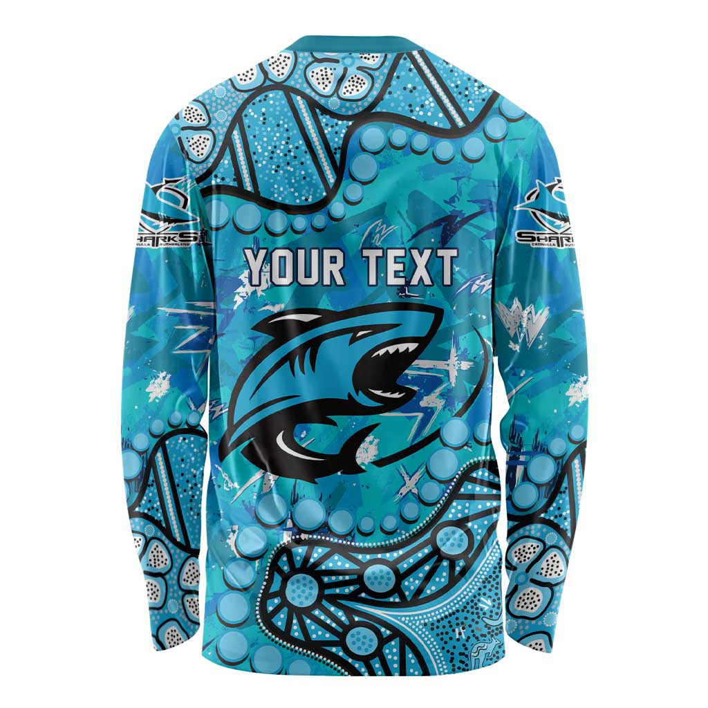 Personalized Cronulla-Sutherland Sharks Long Sleeve Shirt Aboriginal Pattern with Graffiti Style Design