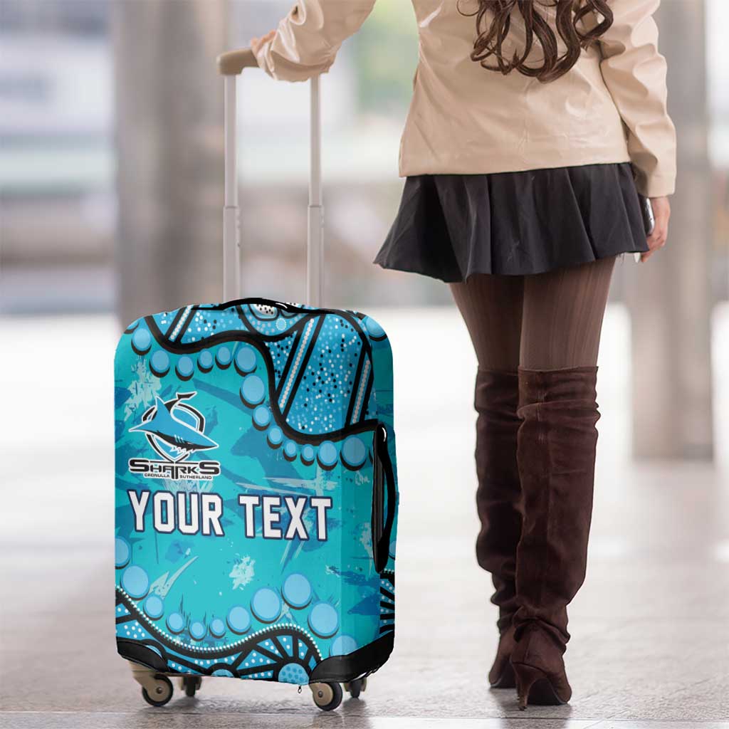 Personalized Cronulla-Sutherland Sharks Luggage Cover Aboriginal Pattern with Graffiti Style Design
