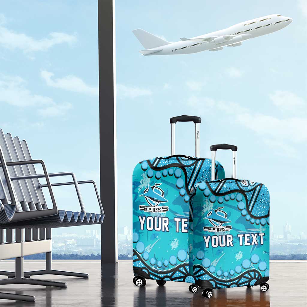 Personalized Cronulla-Sutherland Sharks Luggage Cover Aboriginal Pattern with Graffiti Style Design