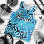 Personalized Cronulla-Sutherland Sharks Men Tank Top Aboriginal Pattern with Graffiti Style Design