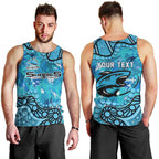 Personalized Cronulla-Sutherland Sharks Men Tank Top Aboriginal Pattern with Graffiti Style Design