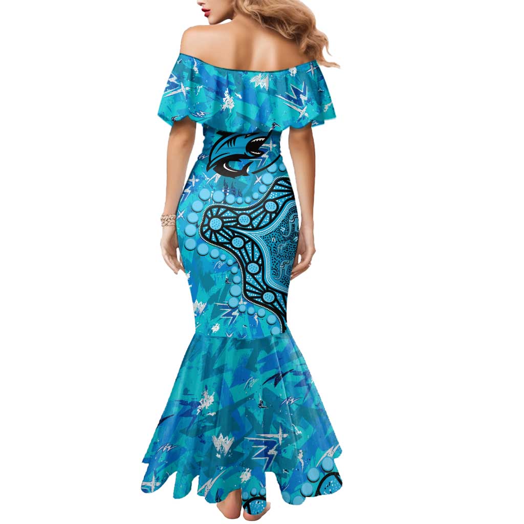 Personalized Cronulla-Sutherland Sharks Mermaid Dress Aboriginal Pattern with Graffiti Style Design