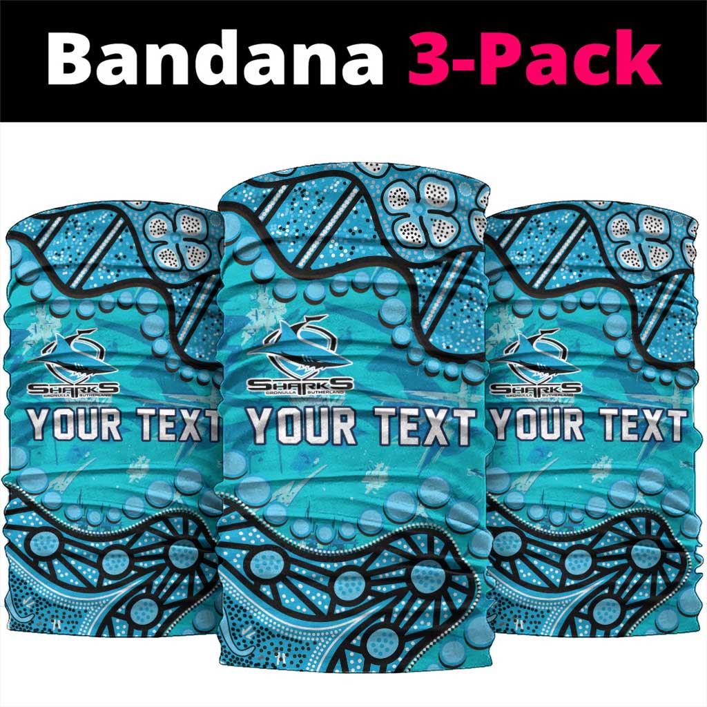 Personalized Cronulla-Sutherland Sharks Neck Gaiter Aboriginal Pattern with Graffiti Style Design