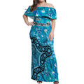 Personalized Cronulla-Sutherland Sharks Off Shoulder Maxi Dress Aboriginal Pattern with Graffiti Style Design