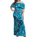 Personalized Cronulla-Sutherland Sharks Off Shoulder Maxi Dress Aboriginal Pattern with Graffiti Style Design