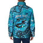 Personalized Cronulla-Sutherland Sharks Padded Jacket Aboriginal Pattern with Graffiti Style Design