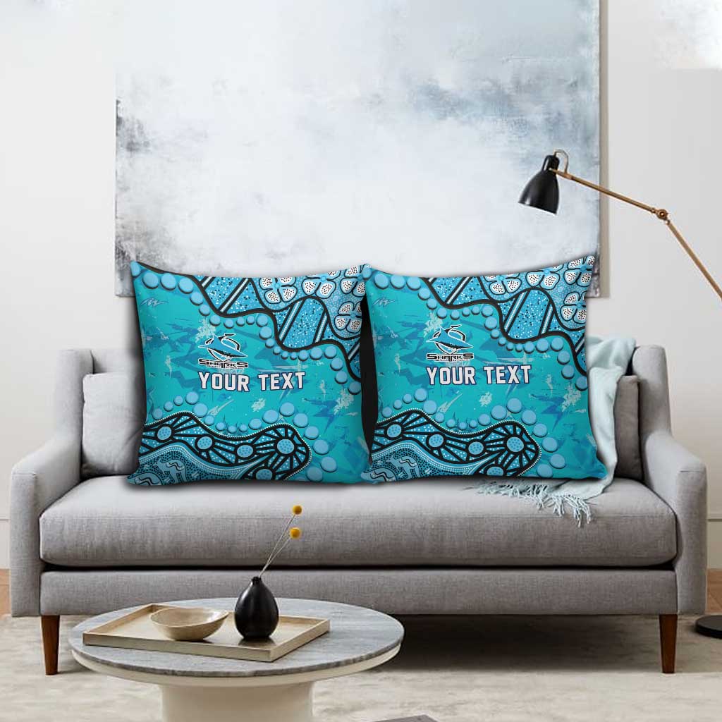 Personalized Cronulla-Sutherland Sharks Pillow Cover Aboriginal Pattern with Graffiti Style Design