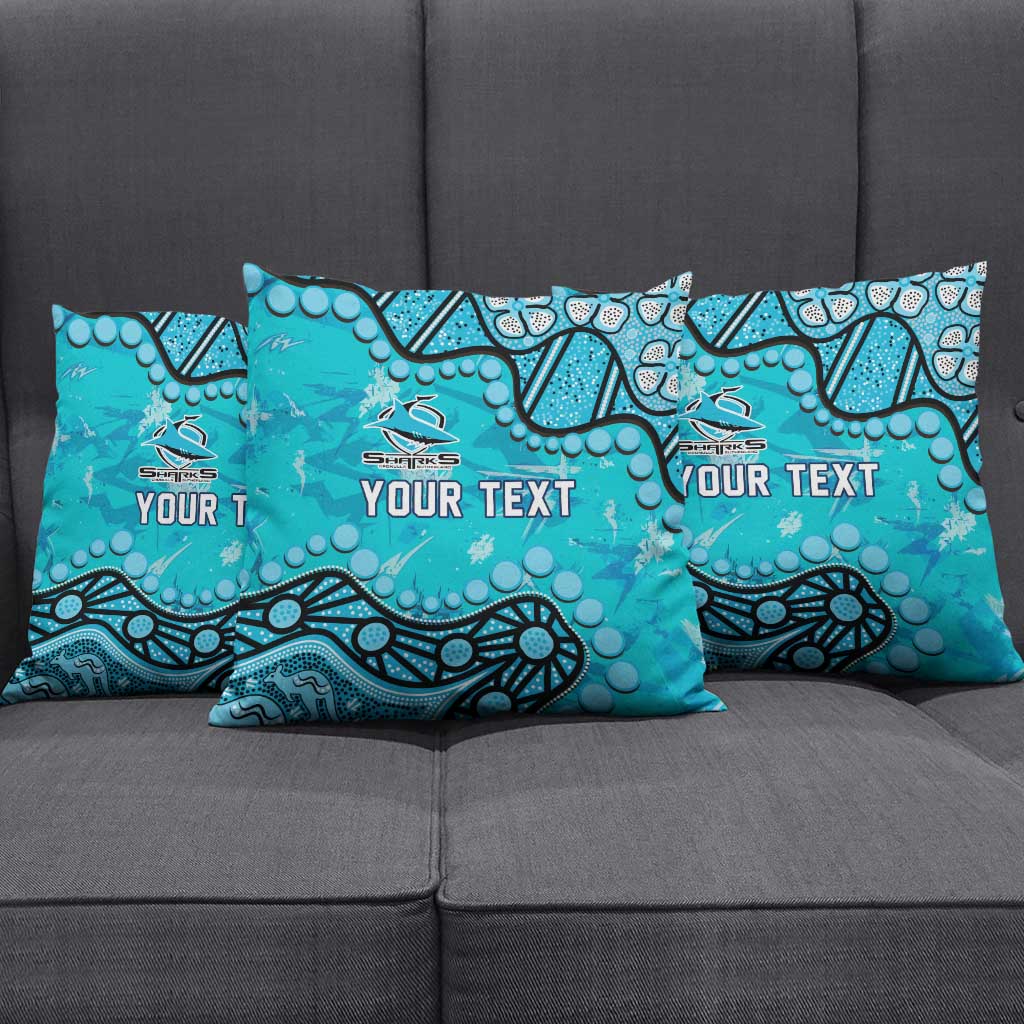 Personalized Cronulla-Sutherland Sharks Pillow Cover Aboriginal Pattern with Graffiti Style Design