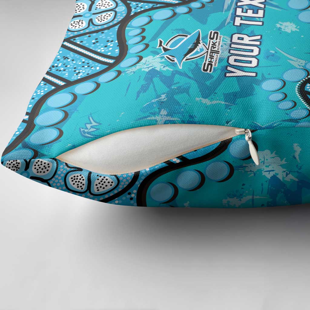 Personalized Cronulla-Sutherland Sharks Pillow Cover Aboriginal Pattern with Graffiti Style Design