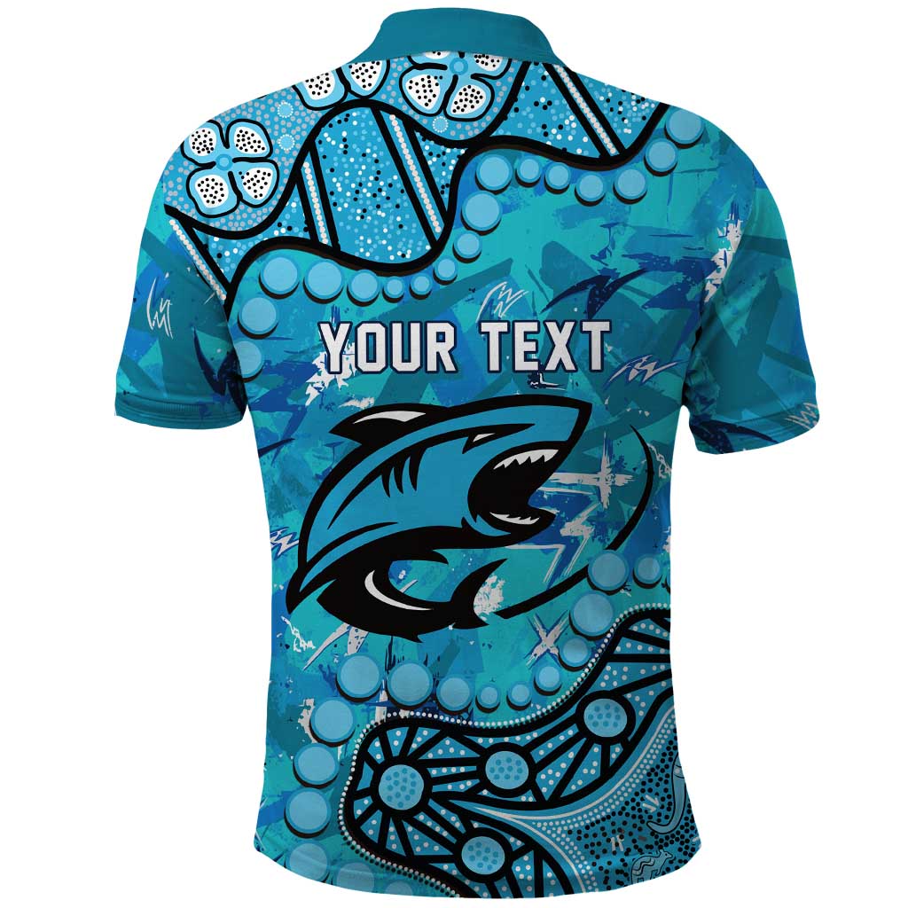 Personalized Cronulla-Sutherland Sharks Polo Shirt Aboriginal Pattern with Graffiti Style Design