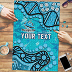 Personalized Cronulla-Sutherland Sharks Puzzle Aboriginal Pattern with Graffiti Style Design