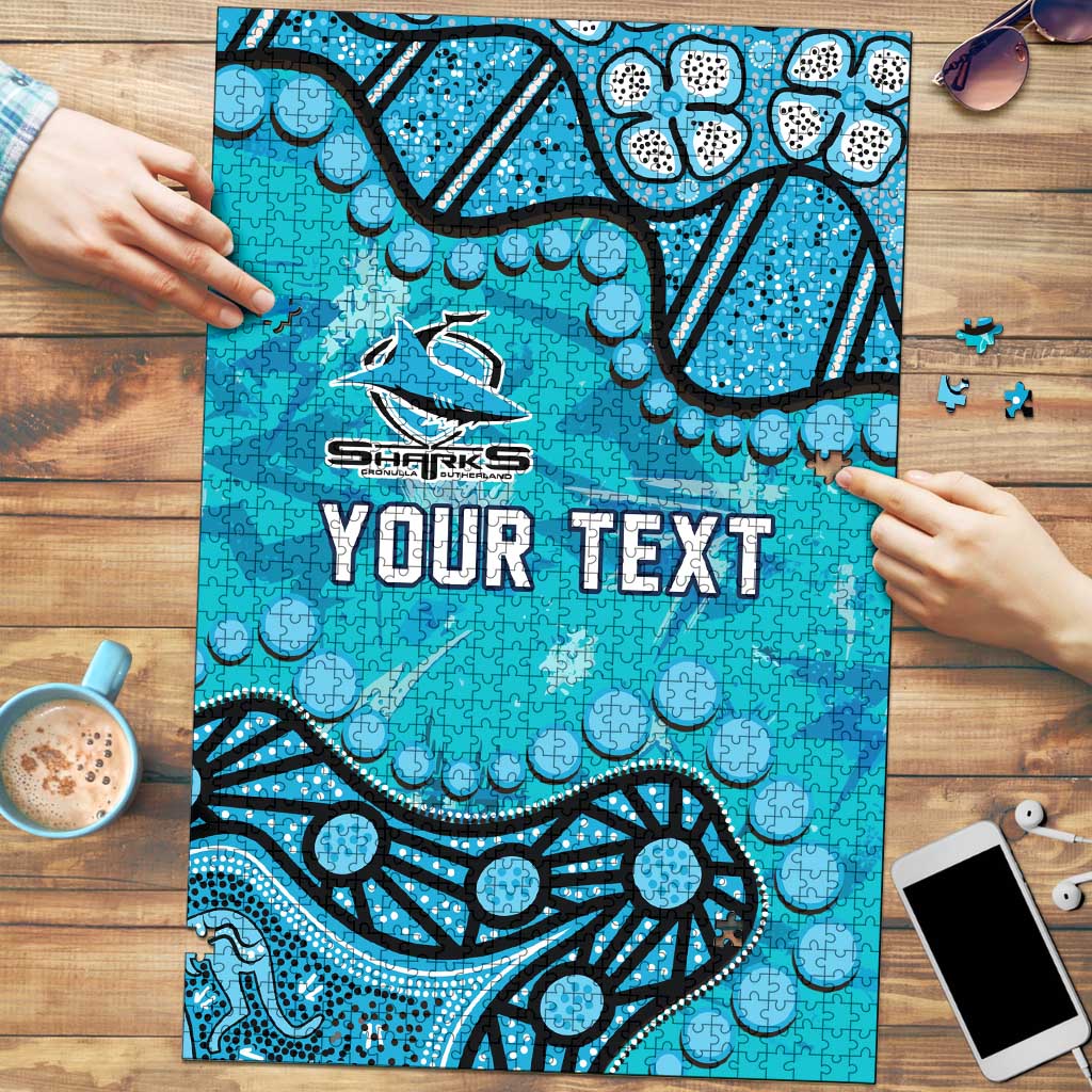 Personalized Cronulla-Sutherland Sharks Puzzle Aboriginal Pattern with Graffiti Style Design