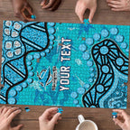Personalized Cronulla-Sutherland Sharks Puzzle Aboriginal Pattern with Graffiti Style Design