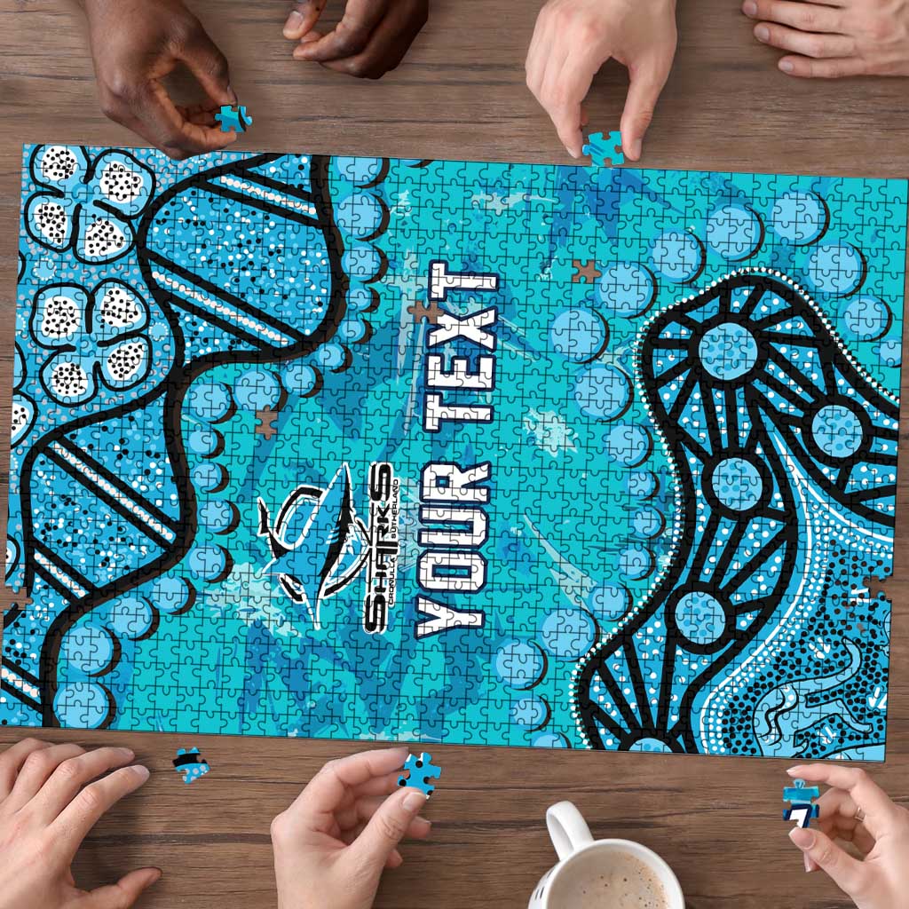 Personalized Cronulla-Sutherland Sharks Puzzle Aboriginal Pattern with Graffiti Style Design