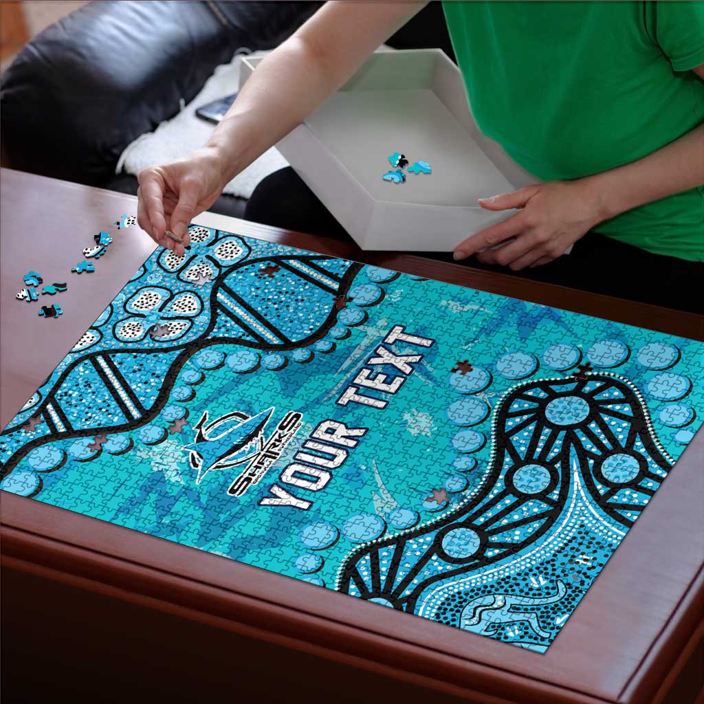 Personalized Cronulla-Sutherland Sharks Puzzle Aboriginal Pattern with Graffiti Style Design