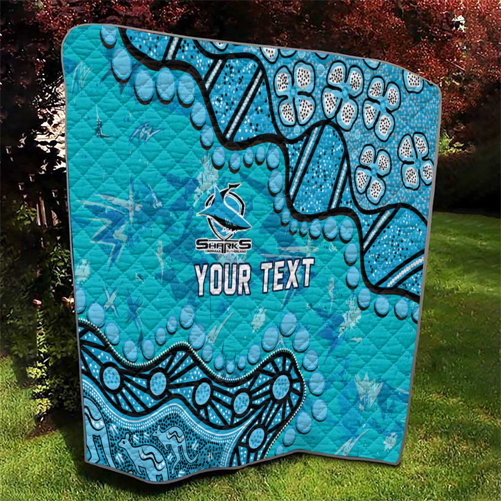 Personalized Cronulla-Sutherland Sharks Quilt Aboriginal Pattern with Graffiti Style Design