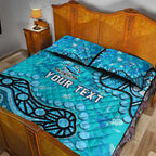 Personalized Cronulla-Sutherland Sharks Quilt Bed Set Aboriginal Pattern with Graffiti Style Design