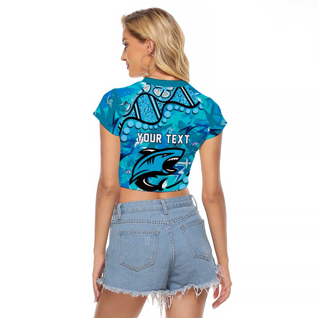 Personalized Cronulla-Sutherland Sharks Raglan Cropped T Shirt Aboriginal Pattern with Graffiti Style Design