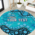 Personalized Cronulla-Sutherland Sharks Round Carpet Aboriginal Pattern with Graffiti Style Design