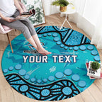 Personalized Cronulla-Sutherland Sharks Round Carpet Aboriginal Pattern with Graffiti Style Design