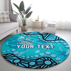 Personalized Cronulla-Sutherland Sharks Round Carpet Aboriginal Pattern with Graffiti Style Design