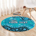 Personalized Cronulla-Sutherland Sharks Round Carpet Aboriginal Pattern with Graffiti Style Design