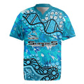 Personalized Cronulla-Sutherland Sharks Rugby Jersey Aboriginal Pattern with Graffiti Style Design