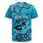 Personalized Cronulla-Sutherland Sharks Rugby Jersey Aboriginal Pattern with Graffiti Style Design