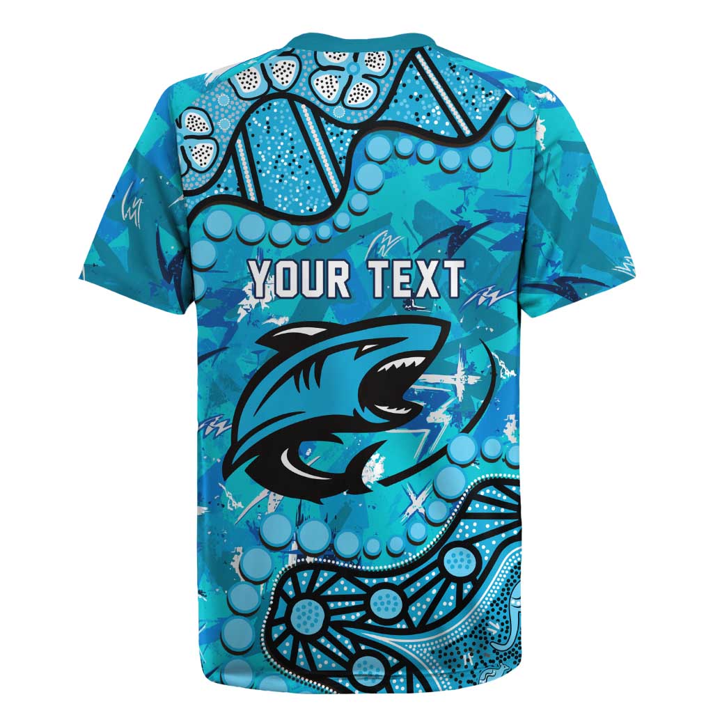 Personalized Cronulla-Sutherland Sharks Rugby Jersey Aboriginal Pattern with Graffiti Style Design