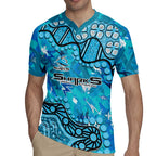 Personalized Cronulla-Sutherland Sharks Rugby Jersey Aboriginal Pattern with Graffiti Style Design