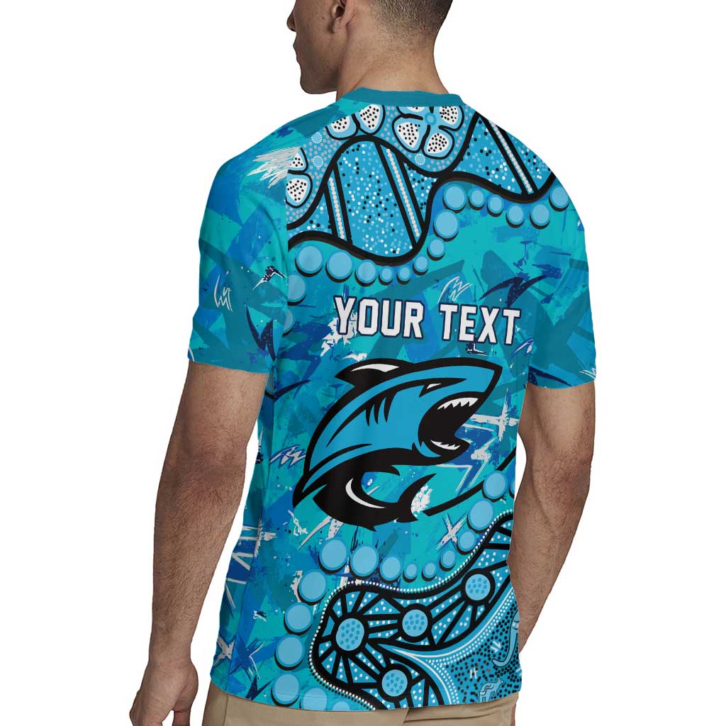 Personalized Cronulla-Sutherland Sharks Rugby Jersey Aboriginal Pattern with Graffiti Style Design