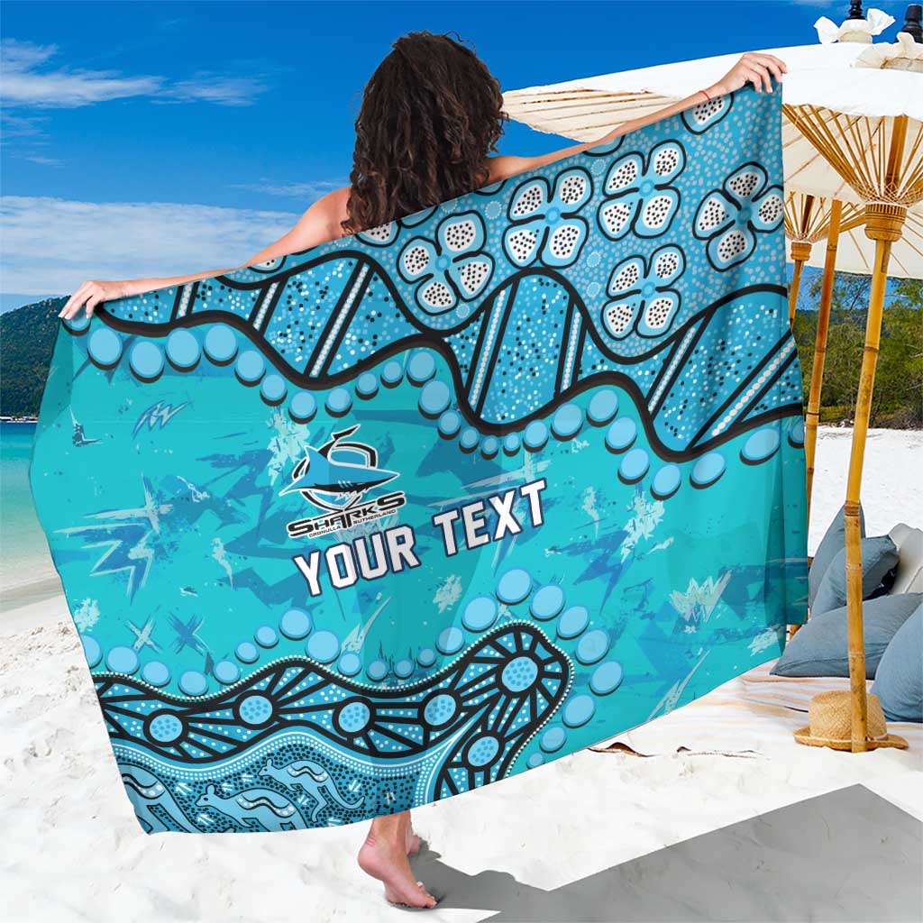 Personalized Cronulla-Sutherland Sharks Sarong Aboriginal Pattern with Graffiti Style Design