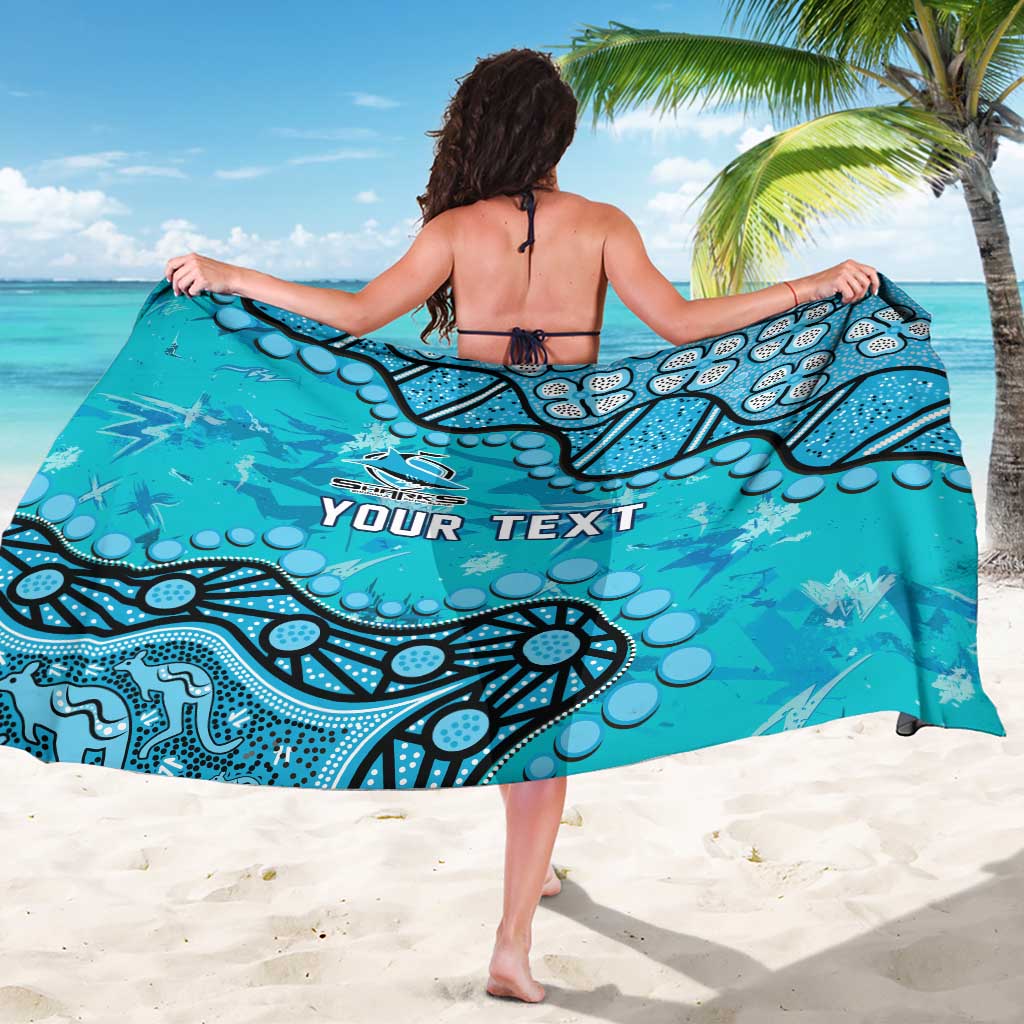 Personalized Cronulla-Sutherland Sharks Sarong Aboriginal Pattern with Graffiti Style Design