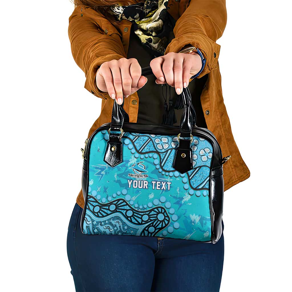 Personalized Cronulla-Sutherland Sharks Shoulder Handbag Aboriginal Pattern with Graffiti Style Design